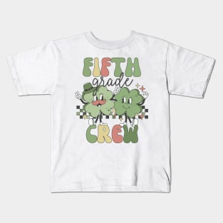 Retro 5th Grade Teacher St Patricks Day Teaching Squad Kids T-Shirt